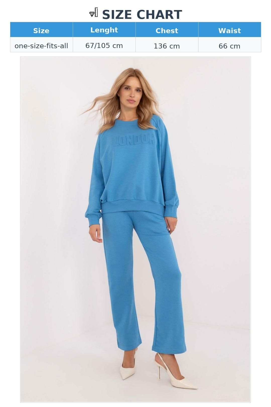 Love Lace Love Lace Women's Casual Tracksuit Set Sweatshirt & Pants in Blue - 4