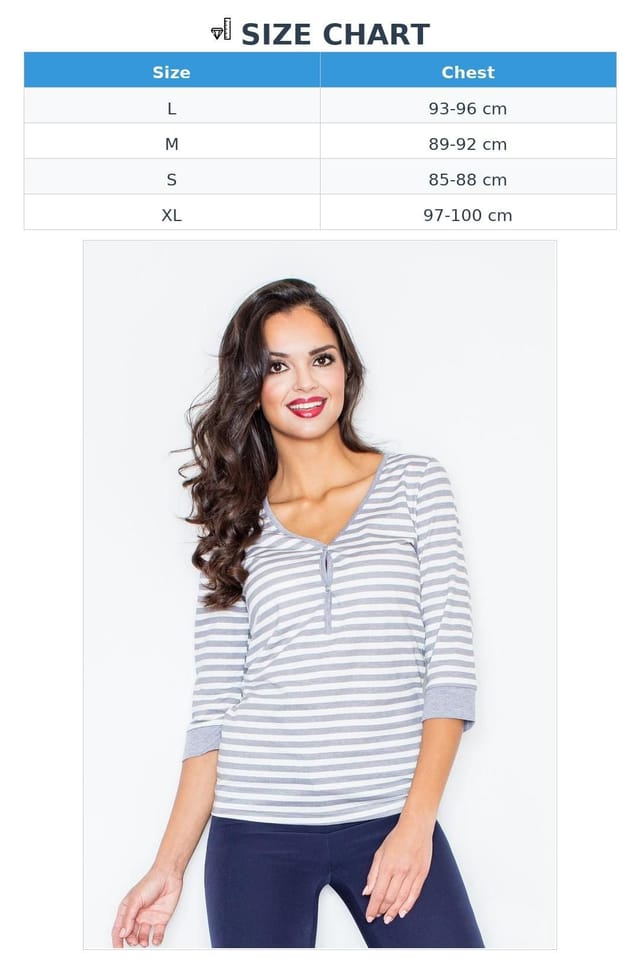 Love Lace Love Lace Women's Striped Long Sleeve Button Front Blouse in Grey - 3