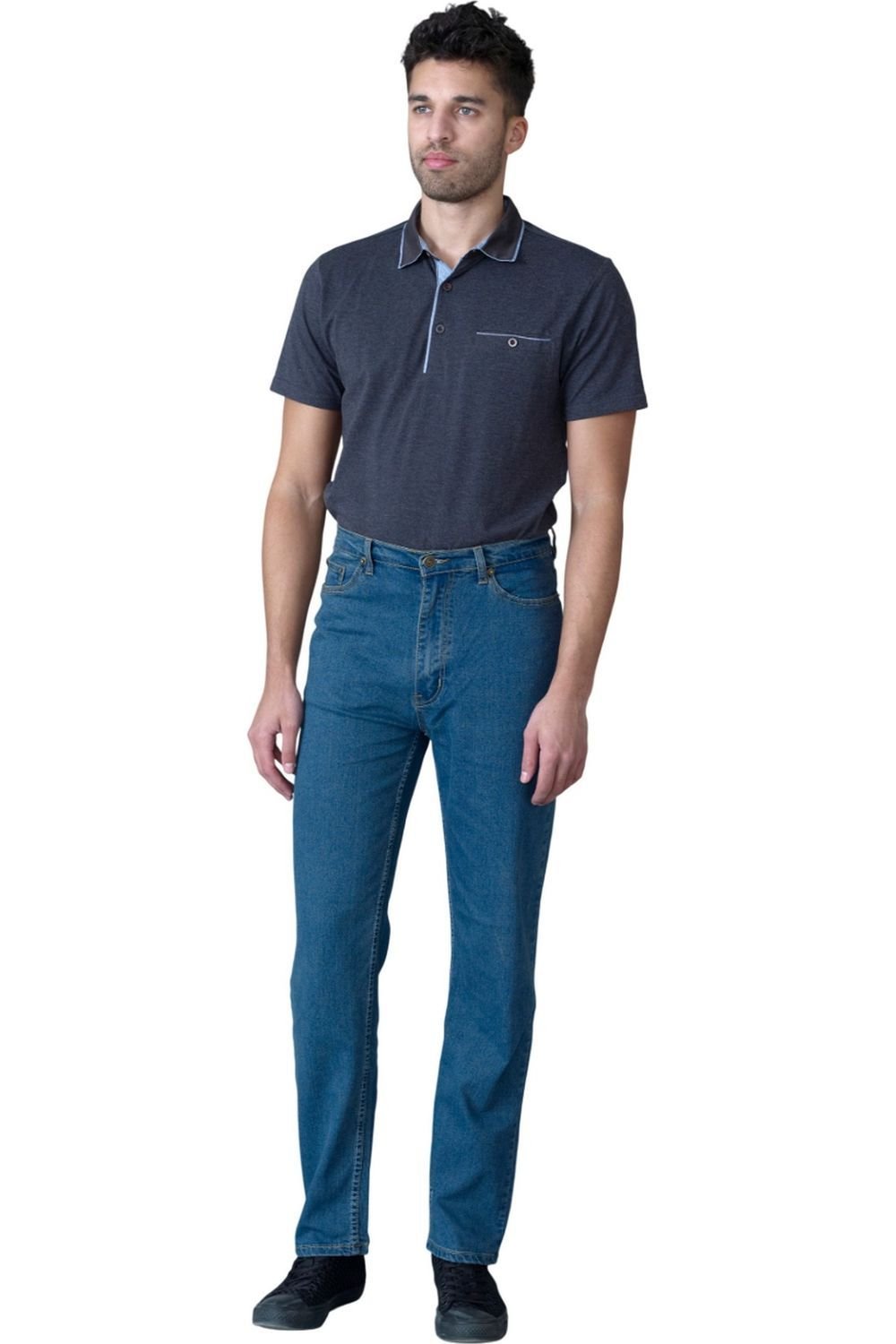 Duke Clothing Duke Clothing Men's Rockford Carlos Stretch Jeans in Light Stone - 3
