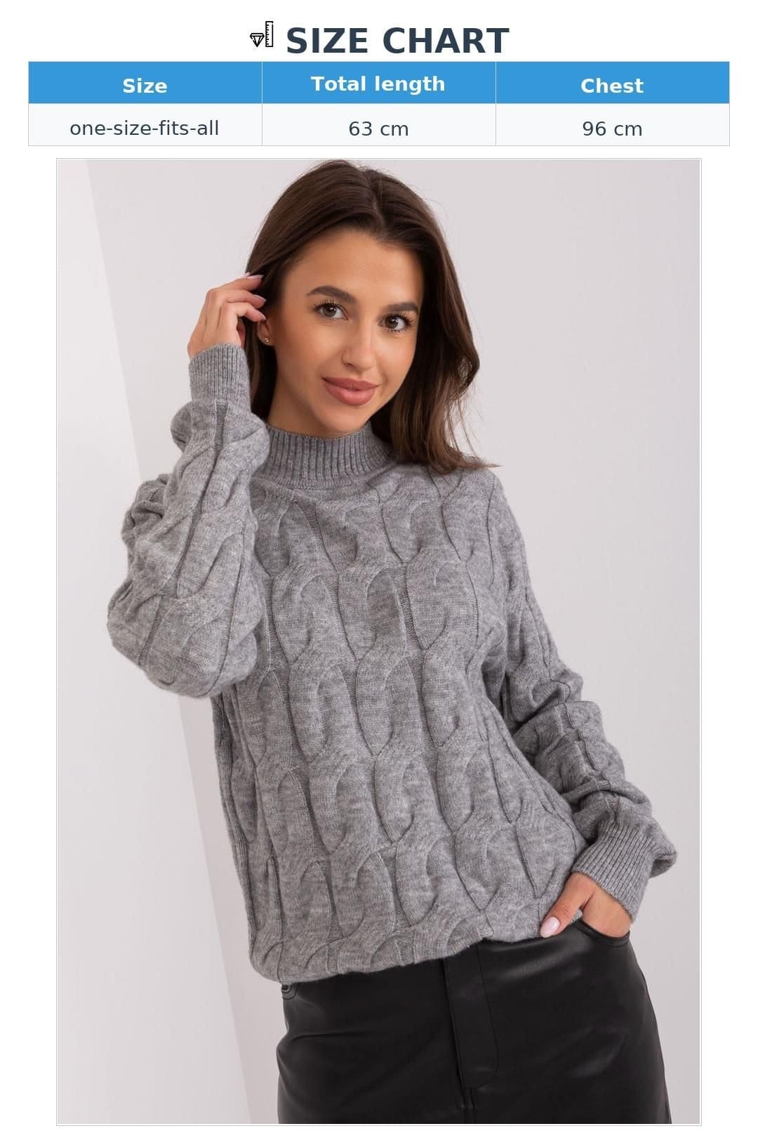 Love Lace Love Lace Women's Textured Half Turtleneck Long Sleeve Sweater Style 186736 in Grey - 4