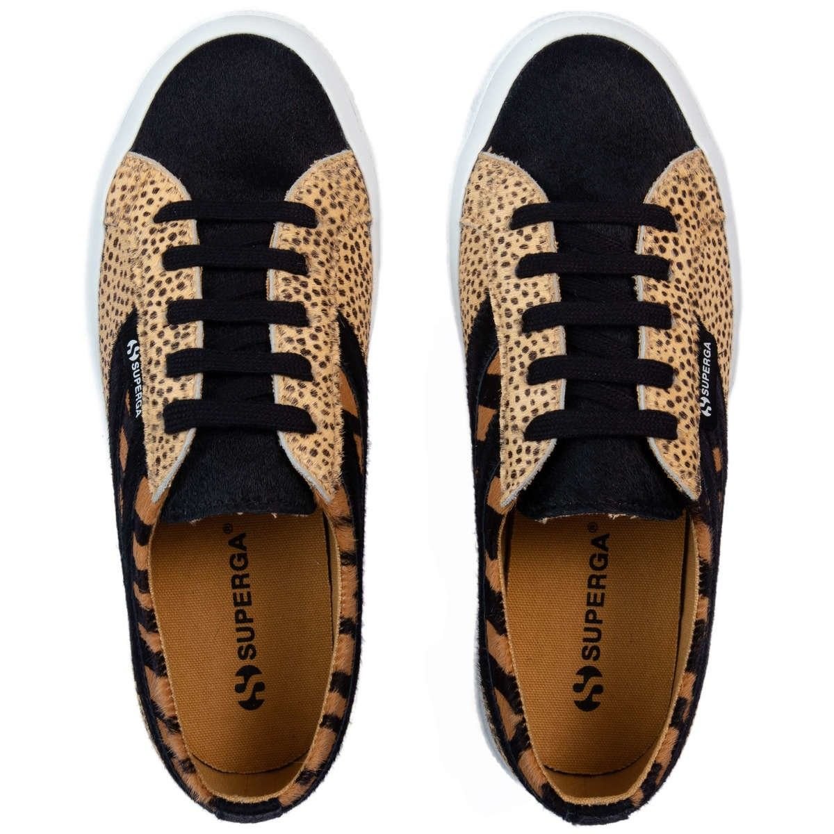 Superga Superga Women's Cheetah & Zebra Print Cowhide Leather Trainers in Black - 4
