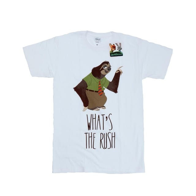 Zootropolis Zootropolis Men's What´s The Rush Cotton T-Shirt in White - 2