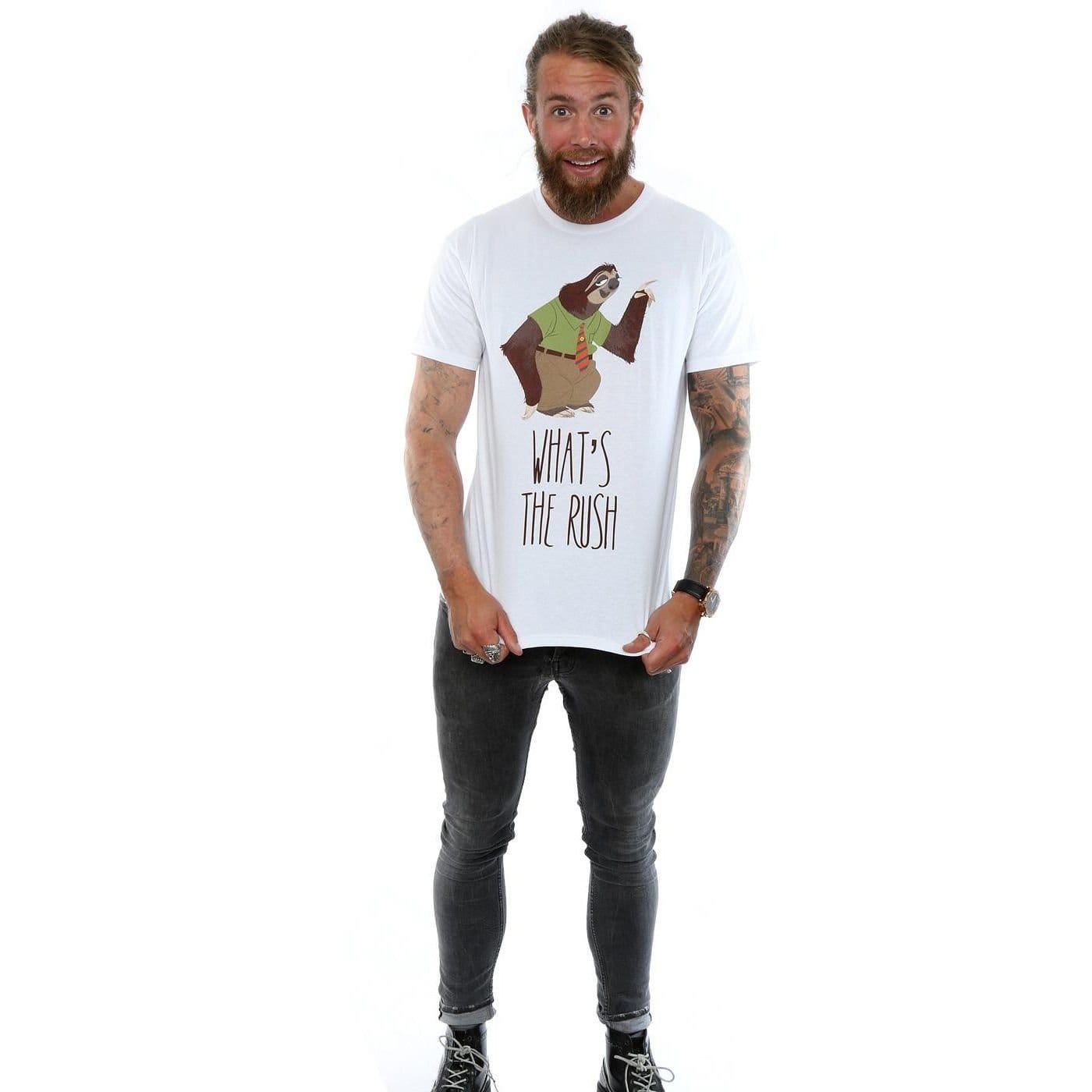 Zootropolis Zootropolis Men's What´s The Rush Cotton T-Shirt in White - 4