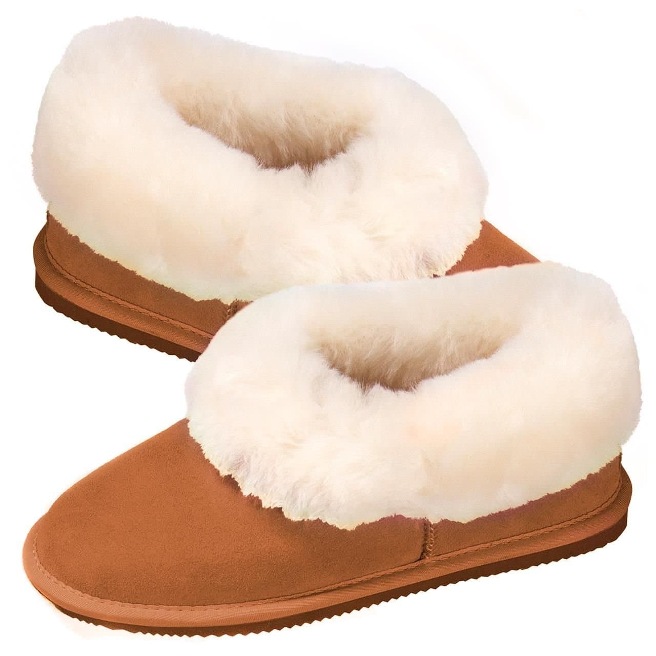 mysmartbuy mysmartbuy Women's Suede & Sheepskin Short Slipper Boots - Comfortable & Stylish Plush Fur Lined Indoor House Shoe Footwear with Rubber Sole