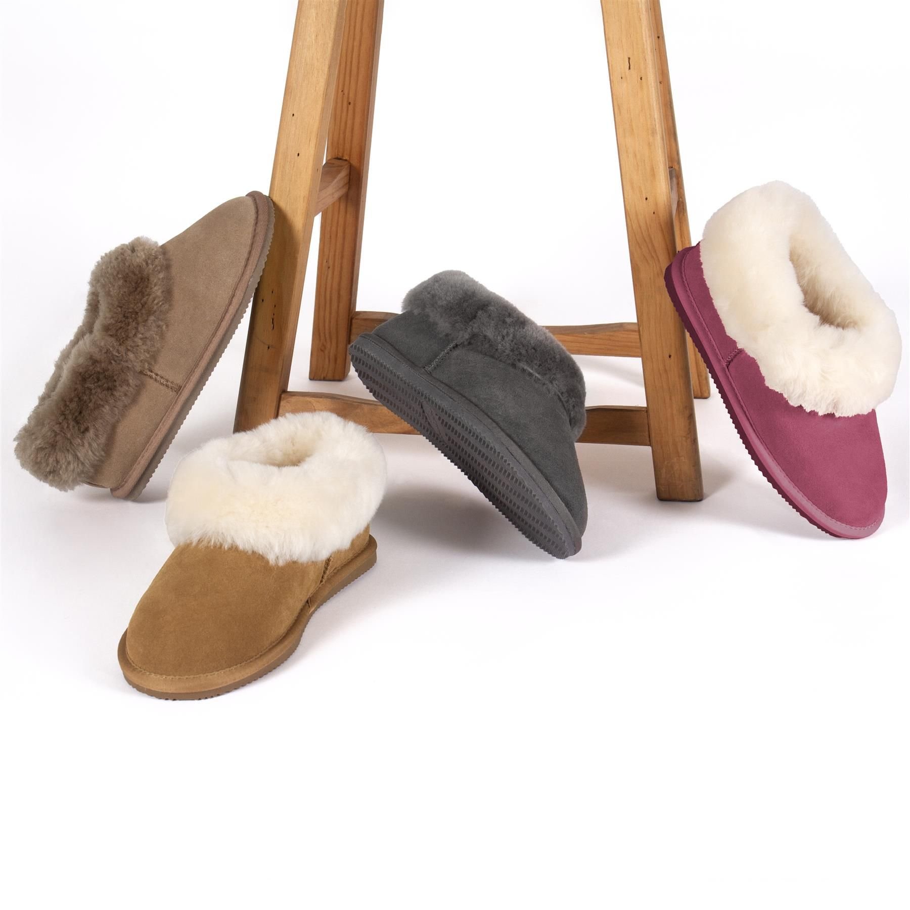 mysmartbuy mysmartbuy Women's Suede & Sheepskin Short Slipper Boots - Comfortable & Stylish Plush Fur Lined Indoor House Shoe Footwear with Rubber Sole - 3