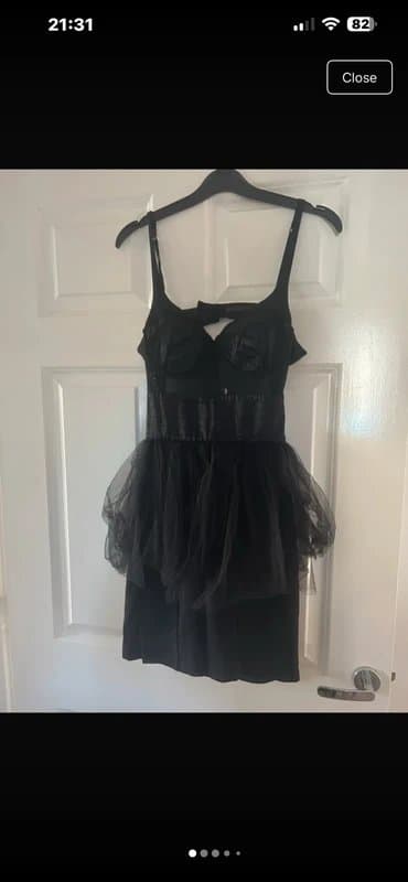 Topshop Topshop Boutique Black Goth Glam Bustier Tulle Dress Size 10 BNWOT