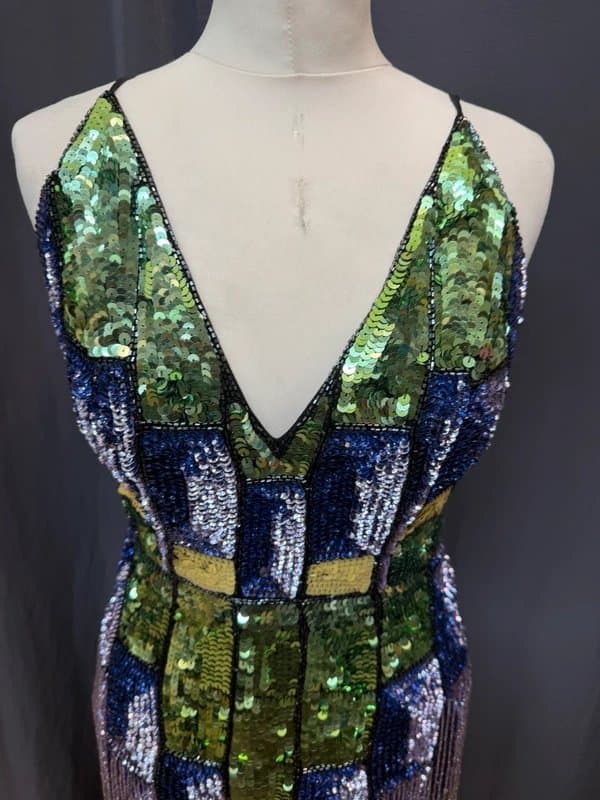 ASOS ASOS edition sequin beaded embellished sequin dress 8 purple yellow green