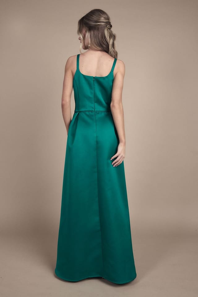 Coast Coast Women's Teen Structured Satin Full Skirted Bridesmaid Dress in Emerald - 3