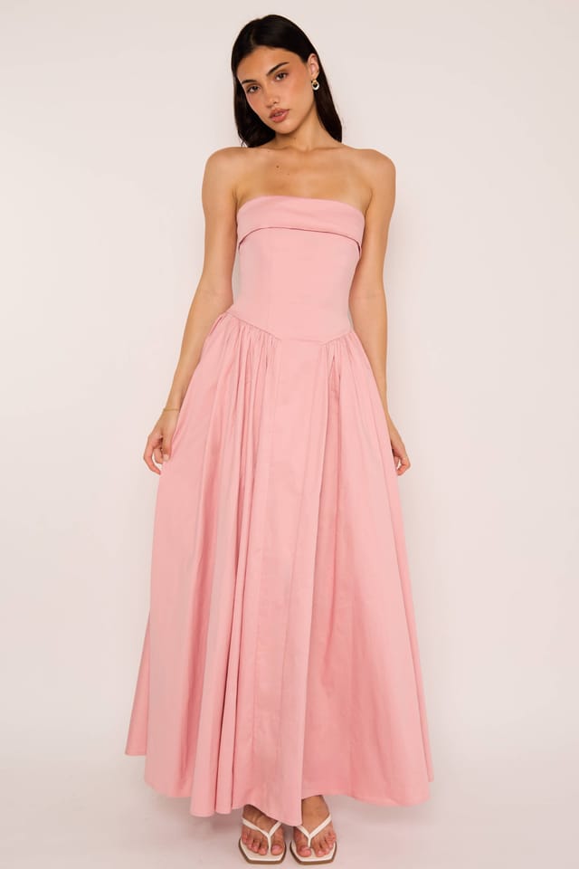 Jaded Rose Jaded Rose Women's Edith Pink Rose Bandeau Corset Cotton Maxi Dress - 2