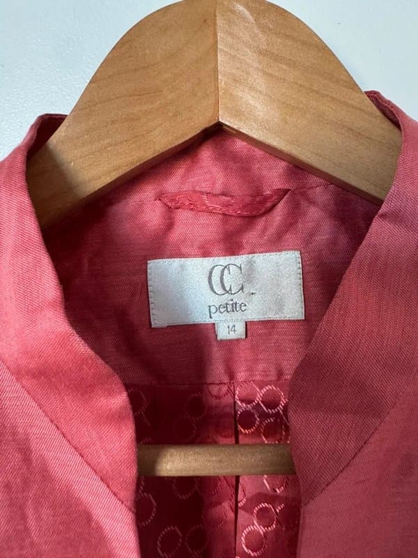 Country Casuals Gorgeous pink crushed velvet feeling jacket with bow pocket detail