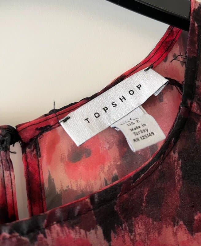 Topshop Black floral mini dress