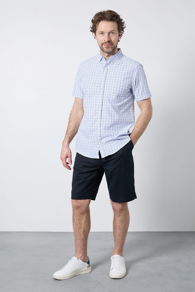 Maine Maine Men's Light Blue Classic Check Short Sleeve Shirt - 2