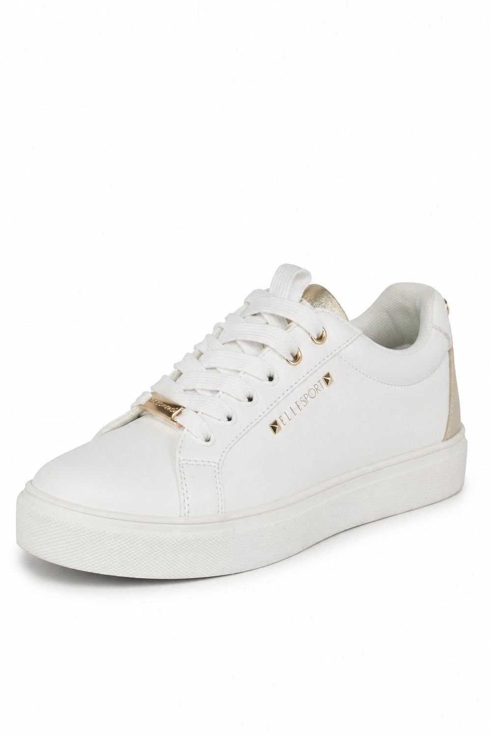Elle Sport Elle Sport Women's Classic Leather Lace Up Trainers in Warm White