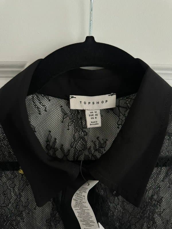 Topshop topshop embellished lace shirt
