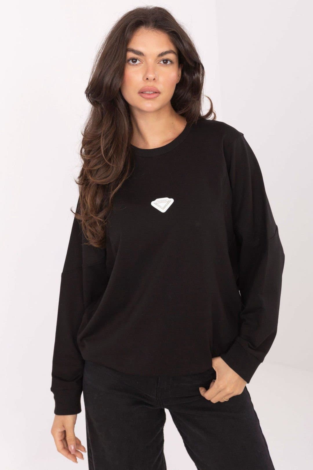 Love Lace Love Lace Black Cotton/Elastane Sweatshirt