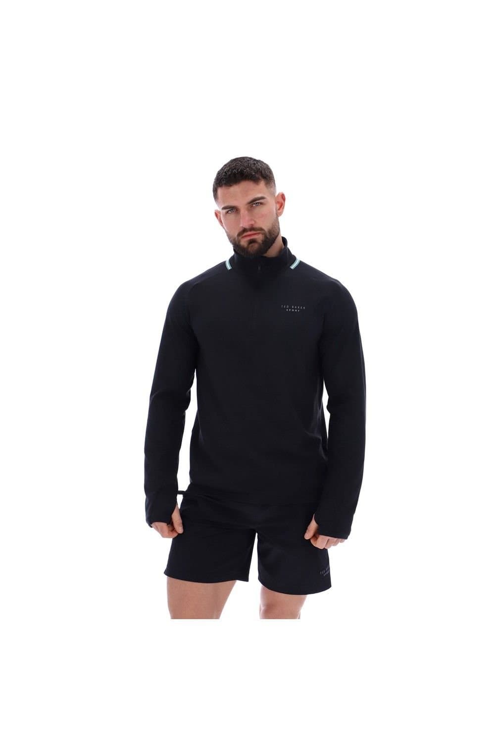 Ted Baker Ted Baker Men's Rory Soft Stretch Training 1/4 Zip in Black