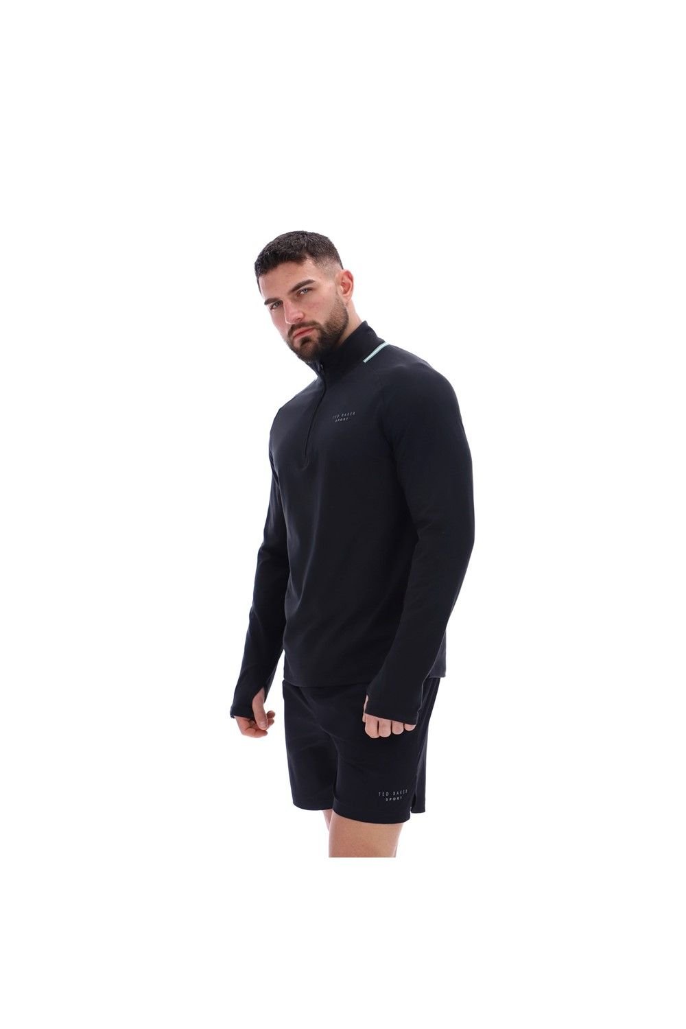 Ted Baker Ted Baker Men's Rory Soft Stretch Training 1/4 Zip in Black - 3