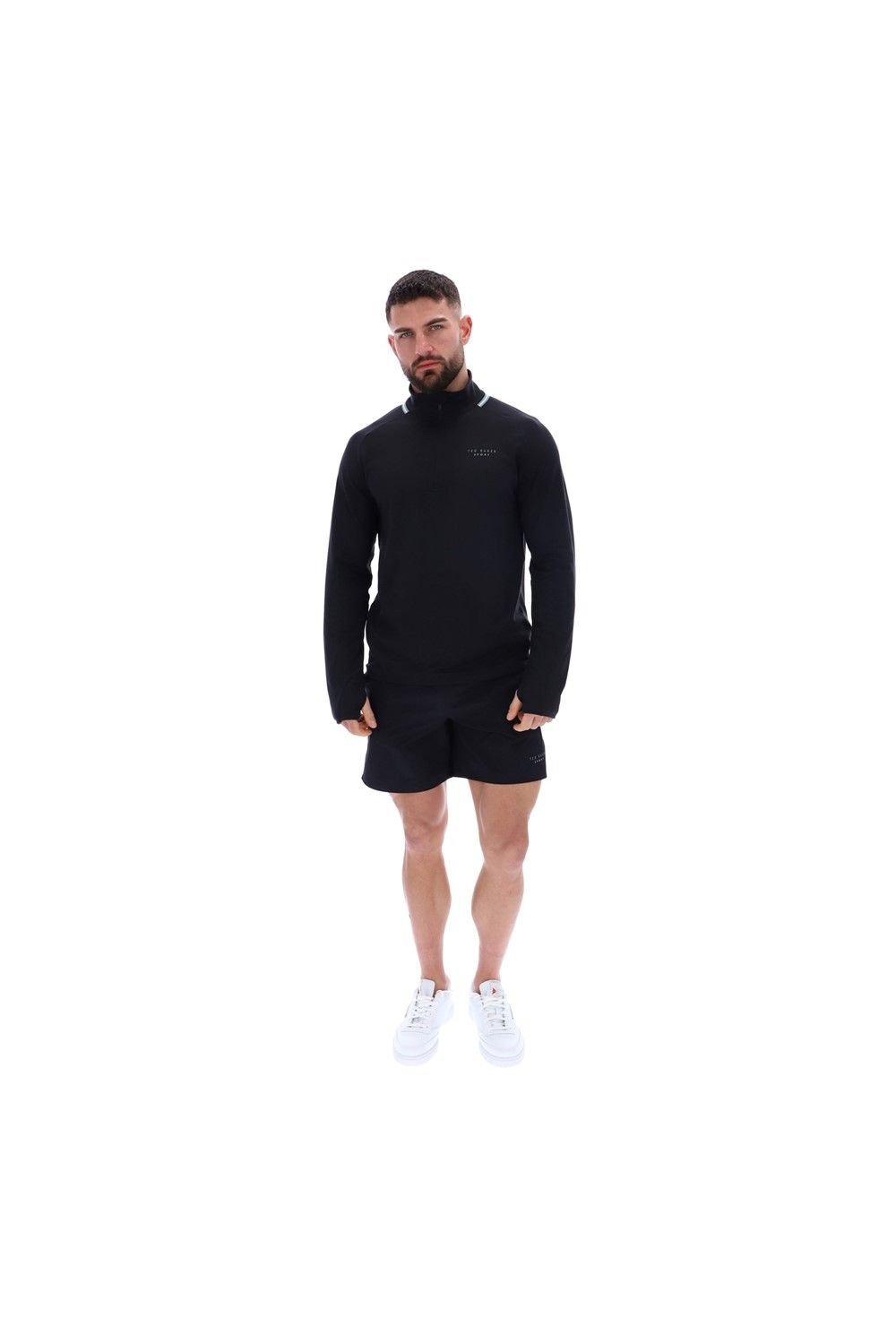 Ted Baker Ted Baker Men's Rory Soft Stretch Training 1/4 Zip in Black - 4