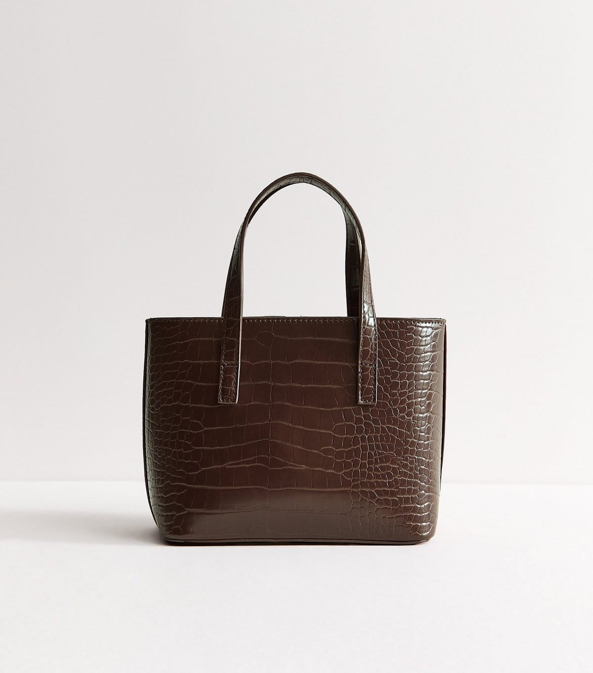 New Look Dark Brown Faux Leather and Suede Buckle Strap Crossbody Bag New Look - 4