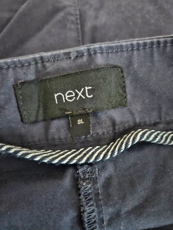 Next Next Navy Trousers Size 8 Long 31” Leg