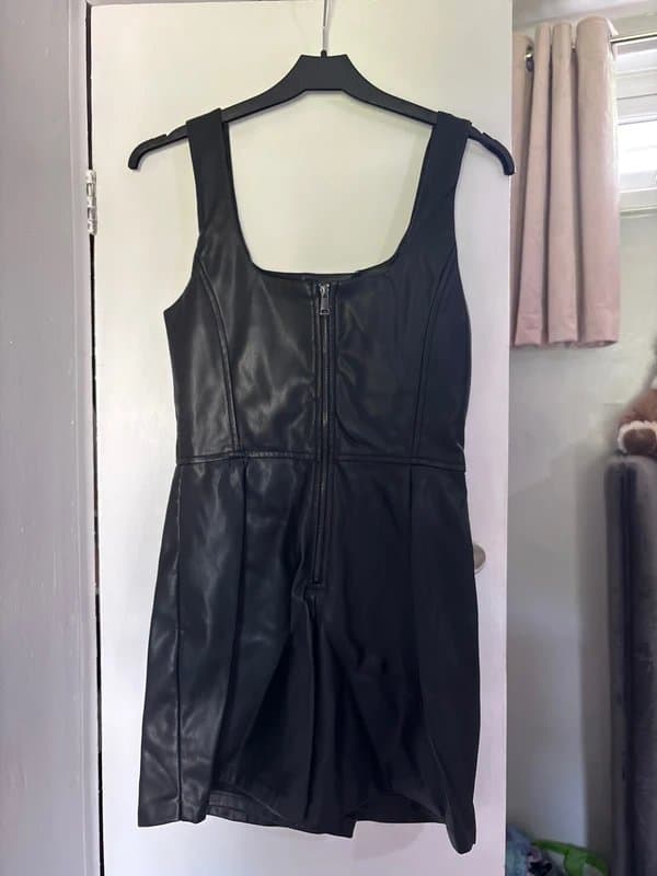 Bershka Bershka Black Leather Dress