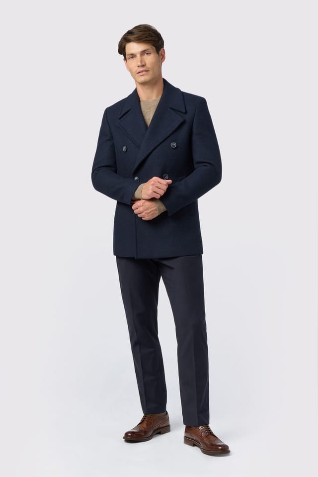 Melka Melka Men's Slim Fit Navy Peacoat - 2