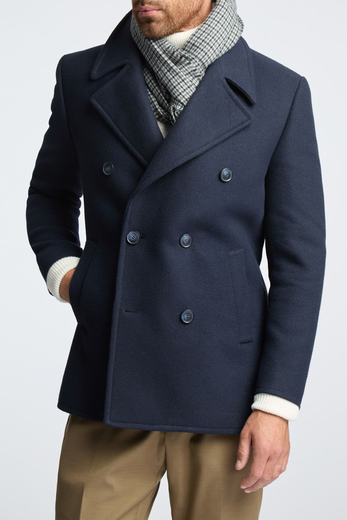 Melka Melka Men's Slim Fit Navy Peacoat - 4