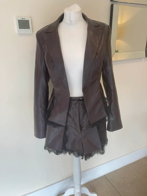 ASOS Asos luxe shorts and blazer lined faux leather