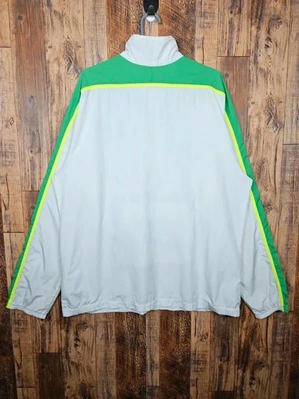 Nike Vintage Nike 1-4 Zip Windbreaker - White Green Track Jacket - XL
