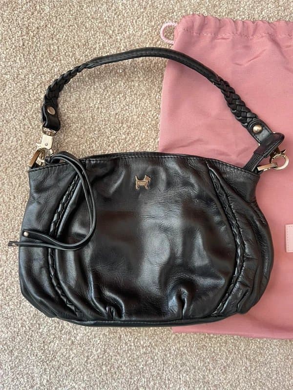 Radley Radley London Black Small Braided Handle Ladies Handbag Vintage W/ Dust Bag