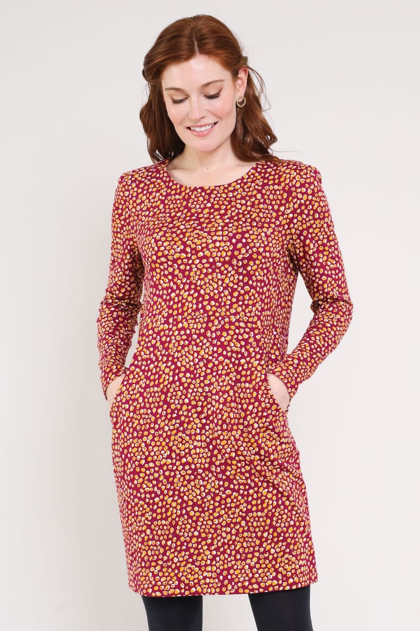 Nomads Clothing Nomads Clothing Women's Cotton Pocket Tunic Dress in Red - 1