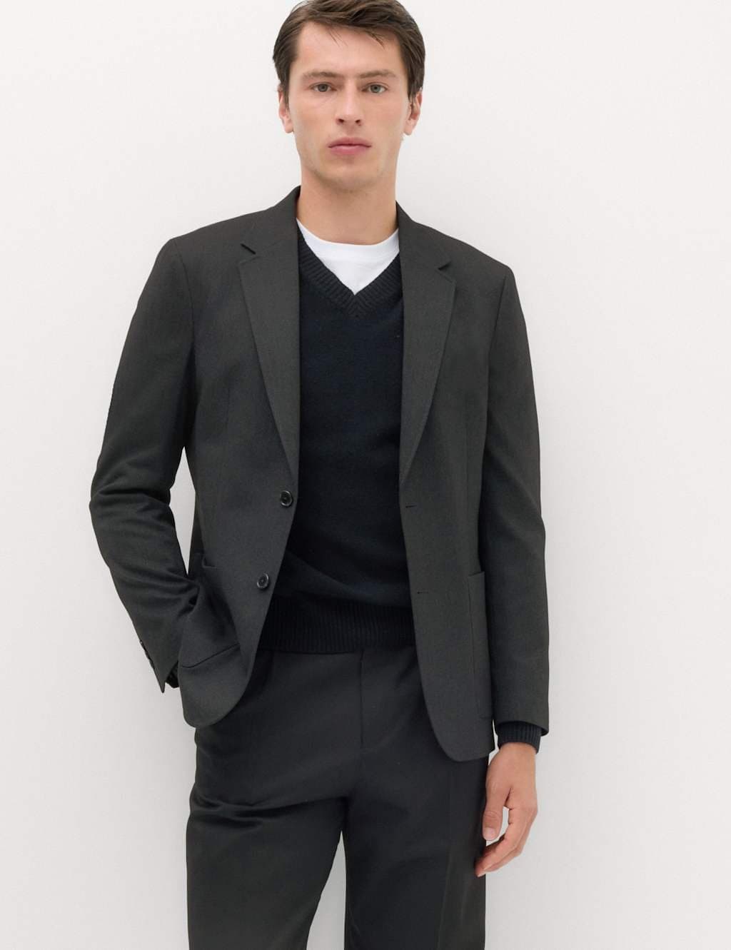 Marks & Spencer M&S Textured Blazer Dark Grey