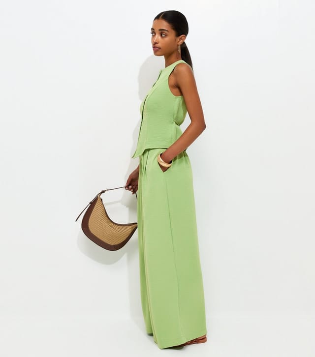 New Look Women's Bright Green Tailored Wide Leg Trousers New Look - 3
