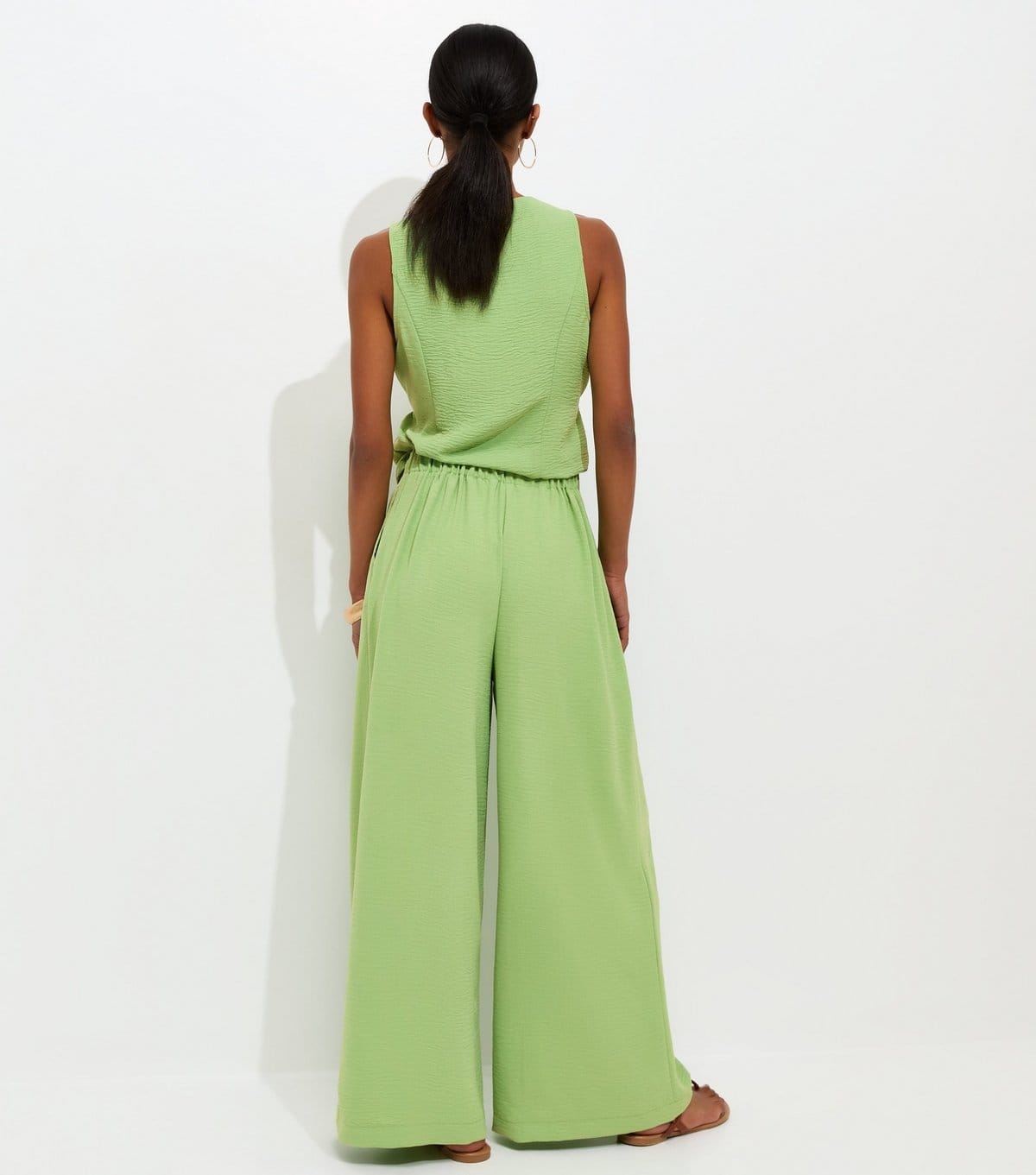 New Look Women's Bright Green Tailored Wide Leg Trousers New Look - 4