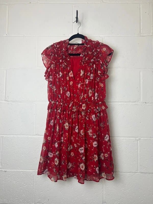 Zara red zara floral mini dress zimmerman style