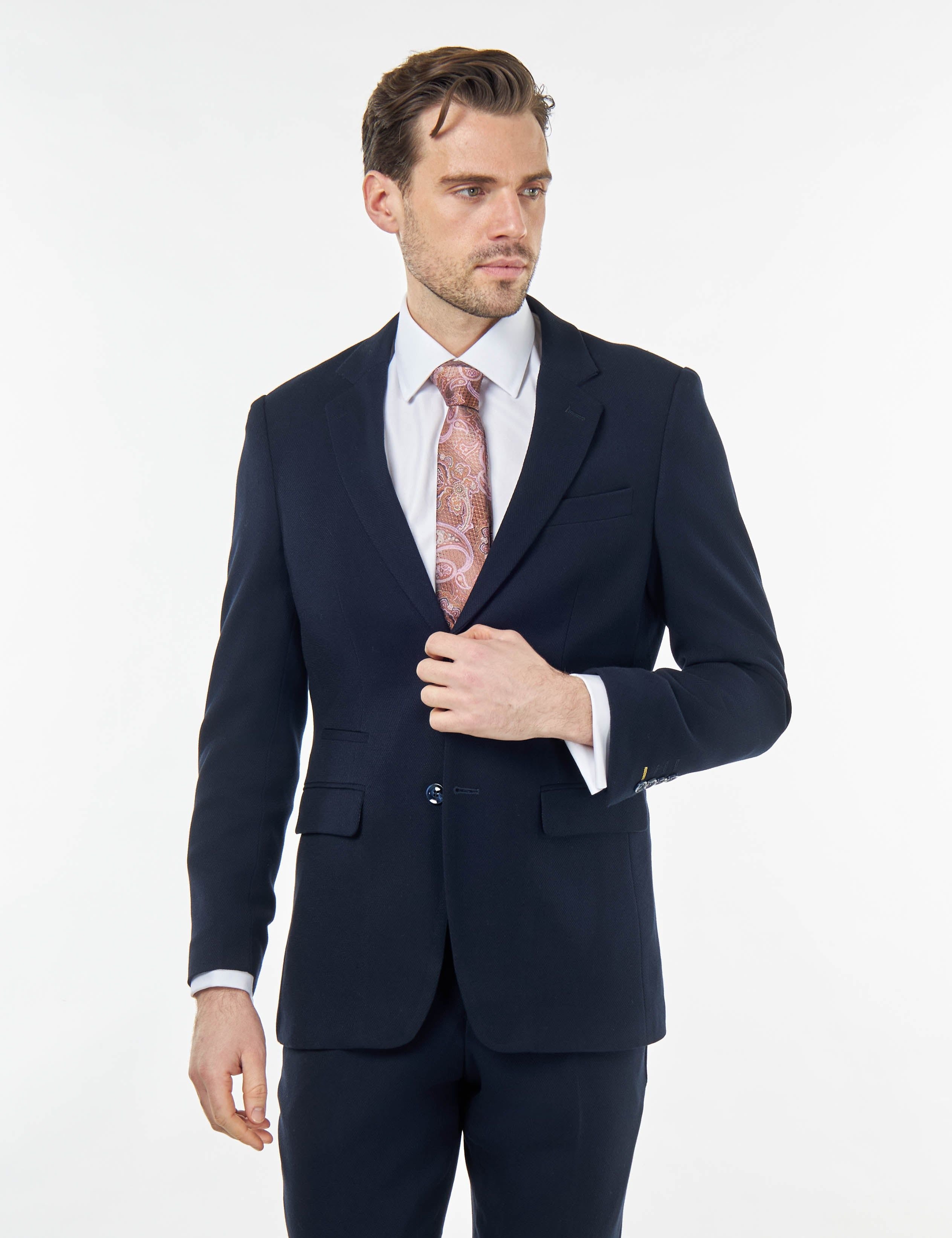 XPOSED XPOSED Men's Zak Tailored Blazer - Stylish Versatile in Navy - 4