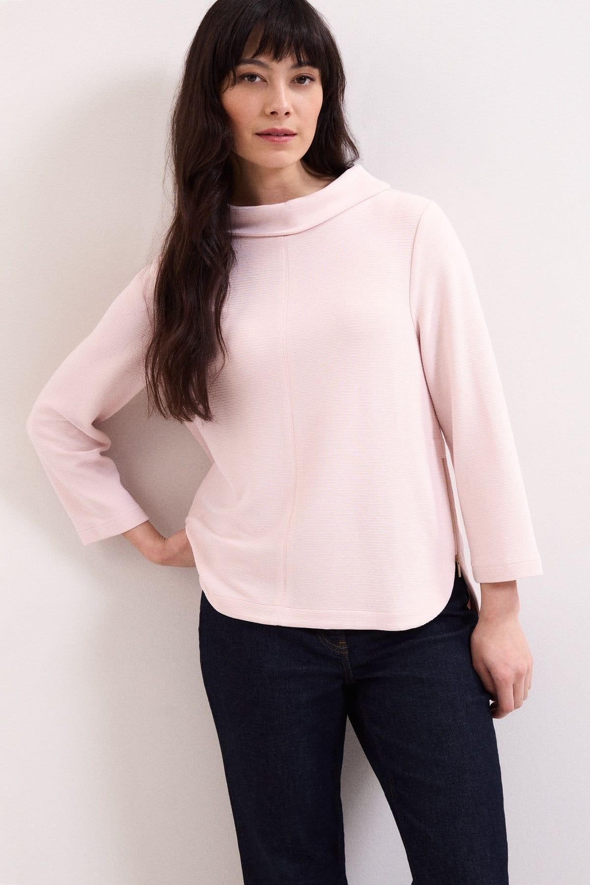 Phase Eight Pale Pink Textured Jersey Top