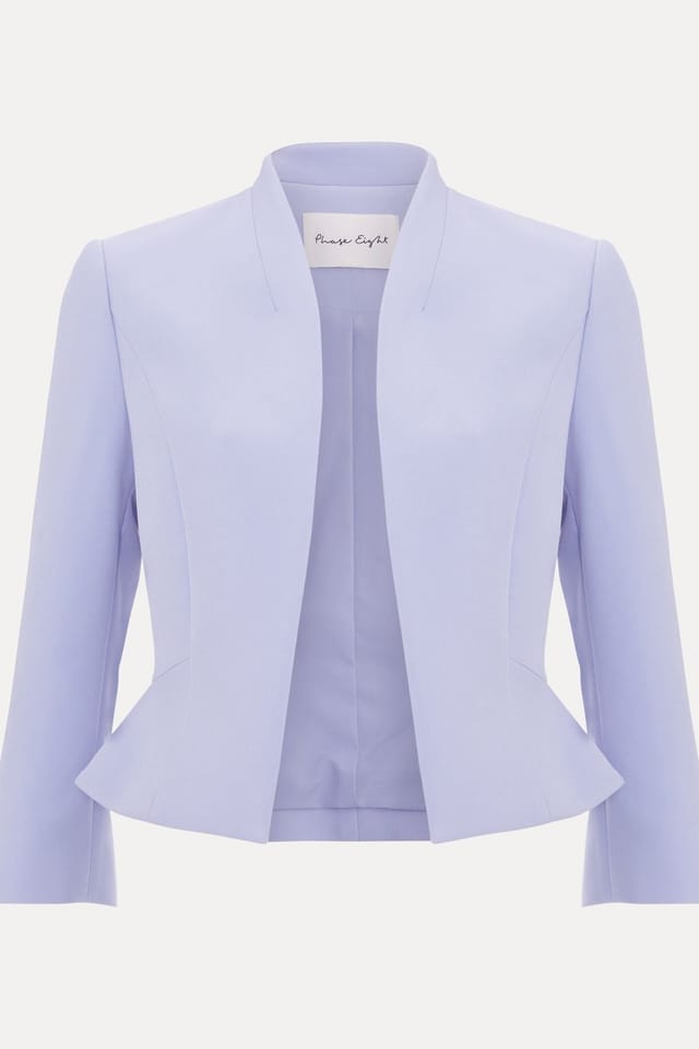 Phase Eight Phase Eight Women's Petite Daisy Cropped Blazer Jacket in Baby Blue - 2
