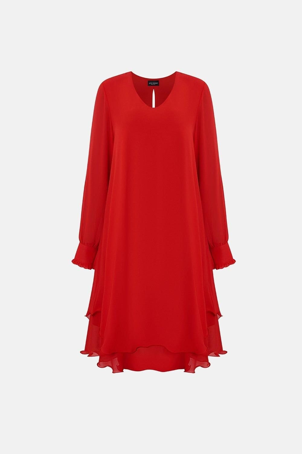 James Lakeland James Lakeland Women's Long Sleeve Navy Wave Hem Dress in Red - 4