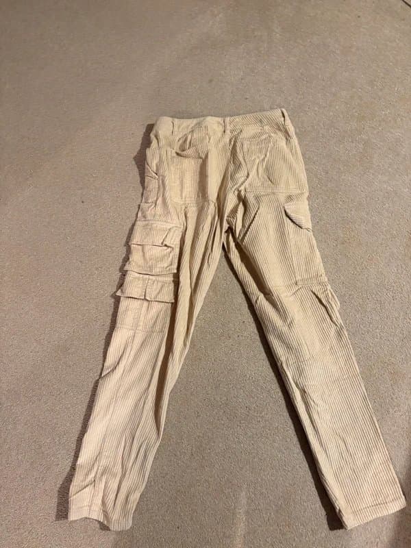 ASOS Cream Corduroy Cargo Pants