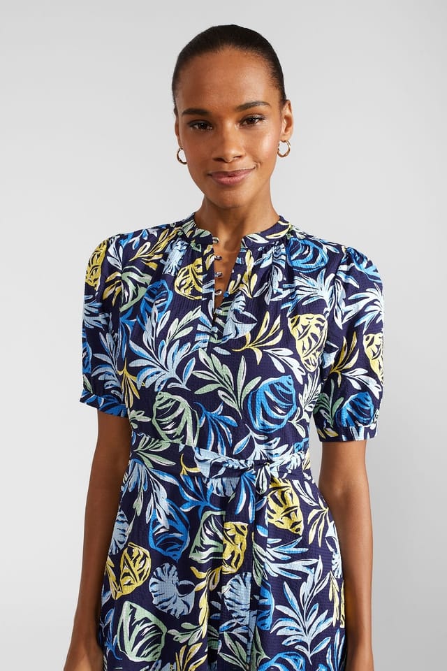 Hobbs London Hobbs London Women's Merle Printed Midi Dress in Navy - 3