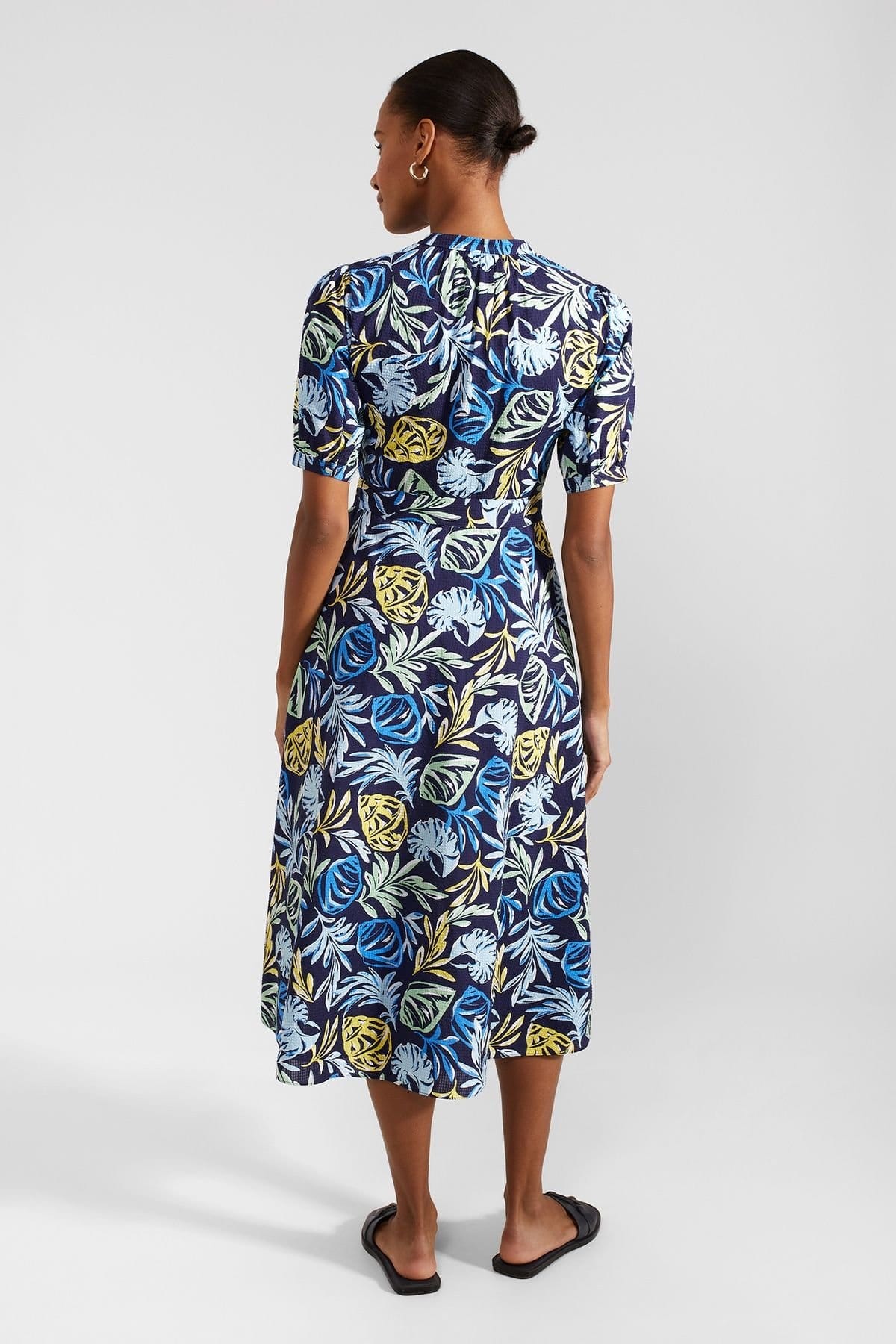 Hobbs London Hobbs London Women's Merle Printed Midi Dress in Navy - 4