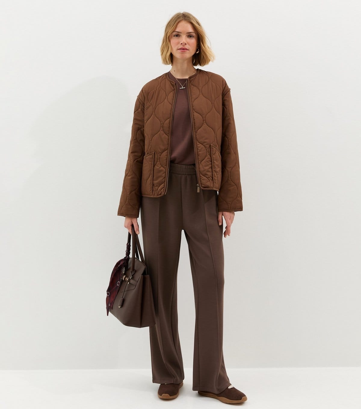 New Look Women's Premium Mid Brown Jersey Joggers New Look - 4
