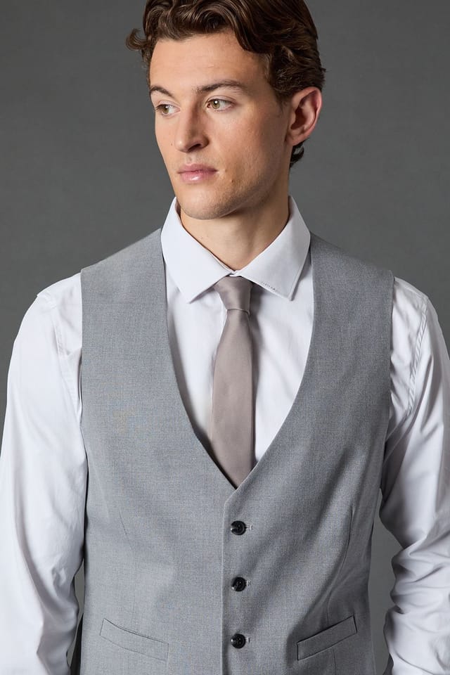 Burton Burton Men's Light Grey Essential Waistcoat - 2
