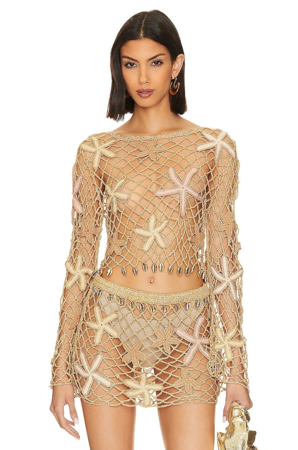 revolve Revolve Retrofete Pasha Top in Almond Lurex