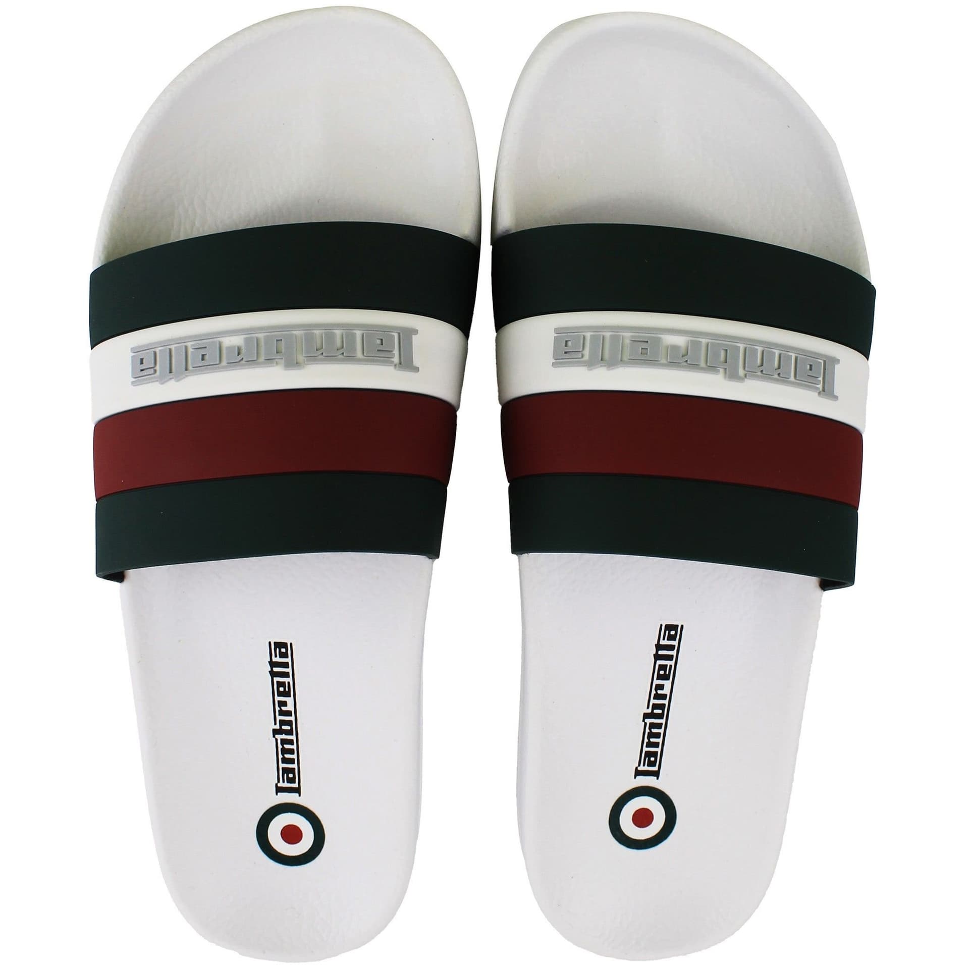 Lambretta Lambretta Men's Prince White/Green Sliders