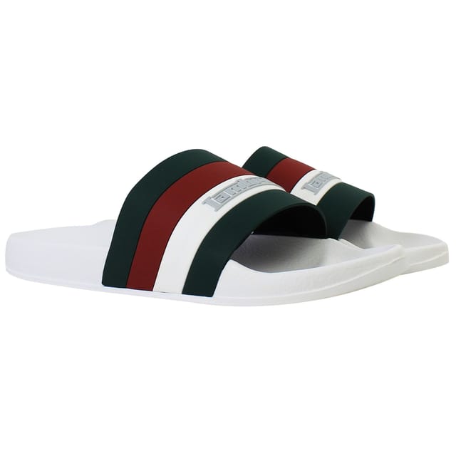 Lambretta Lambretta Men's Prince White/Green Sliders - 3