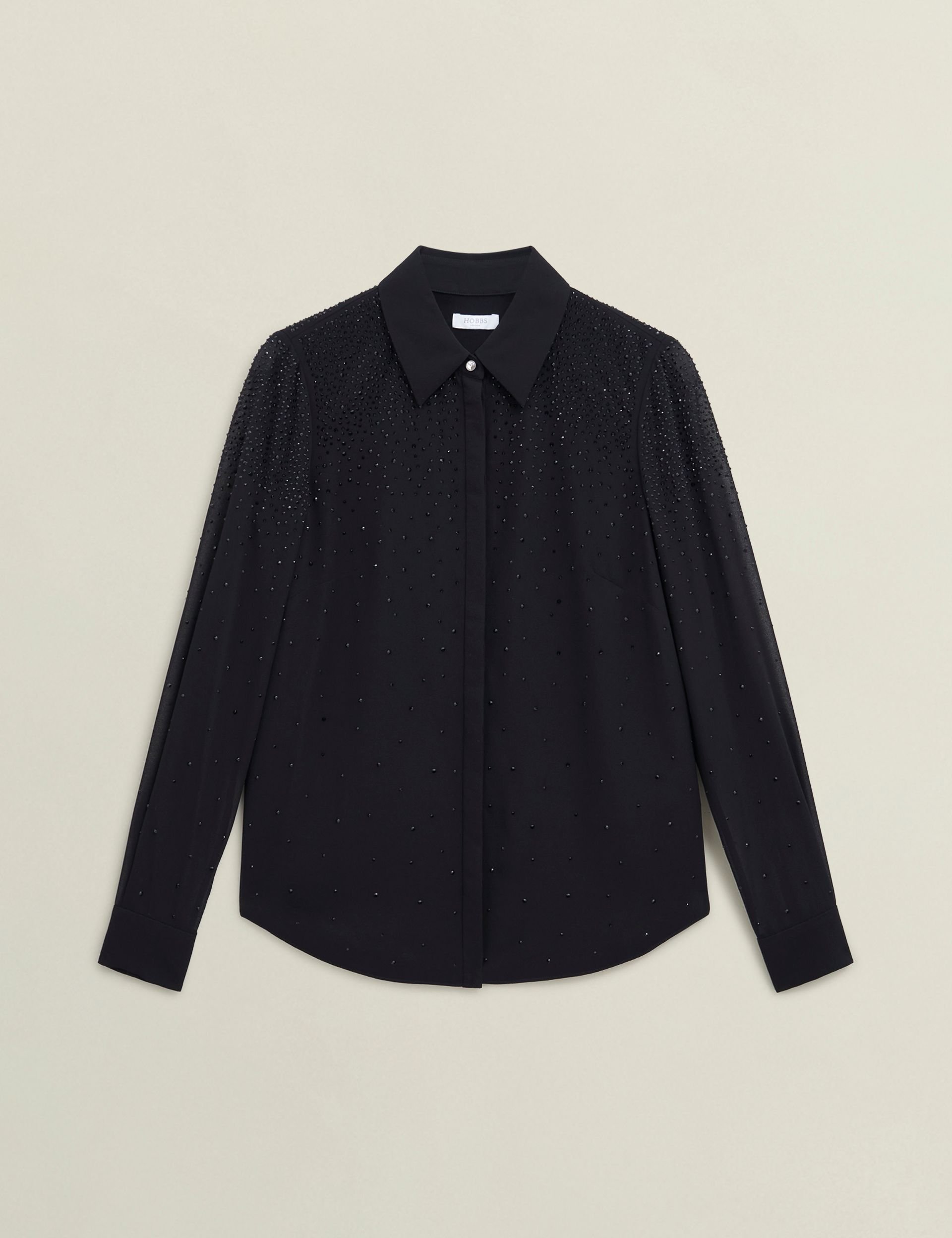 Hobbs London Hobbs London Women's Shona Embellished Shirt in True Black - 2