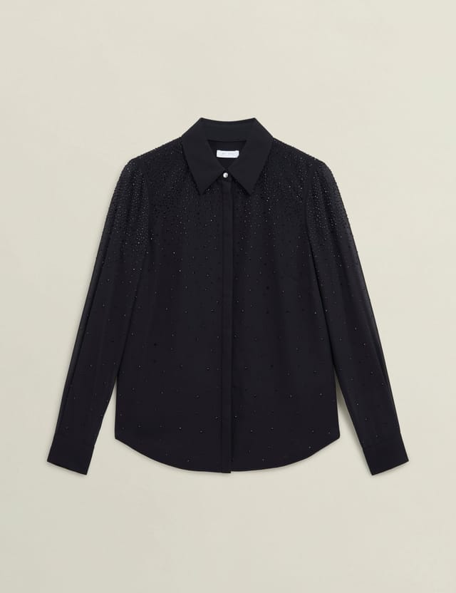 Hobbs London Hobbs London Women's Shona Embellished Shirt in True Black - 2