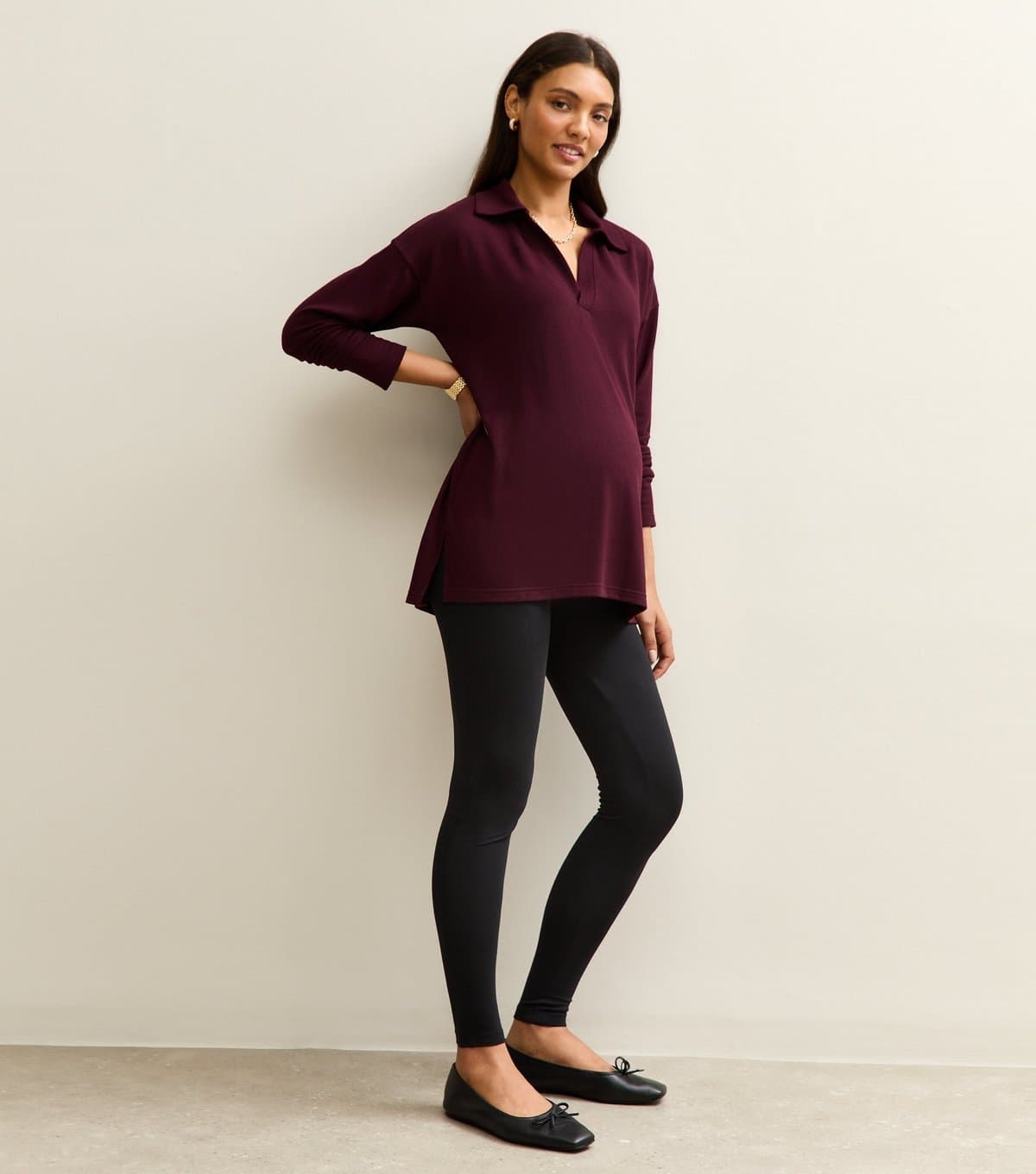 New Look New Look Black Stretch Cotton Maternity Leggings